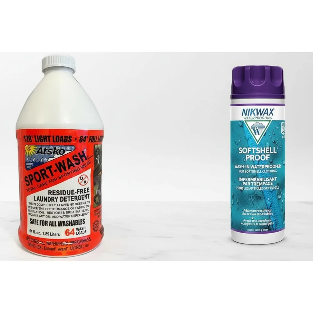 

High-Performance Sports Laundry Detergent & Waterproof Wash-In Treatment, Unscented Liquid for Technical Outdoor Gear
