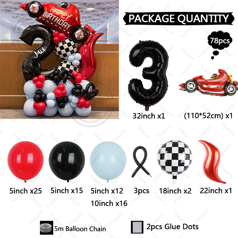 78-delige raceauto thema auto  - Lighting Mcqueen Birthday Decor recensie en prijs