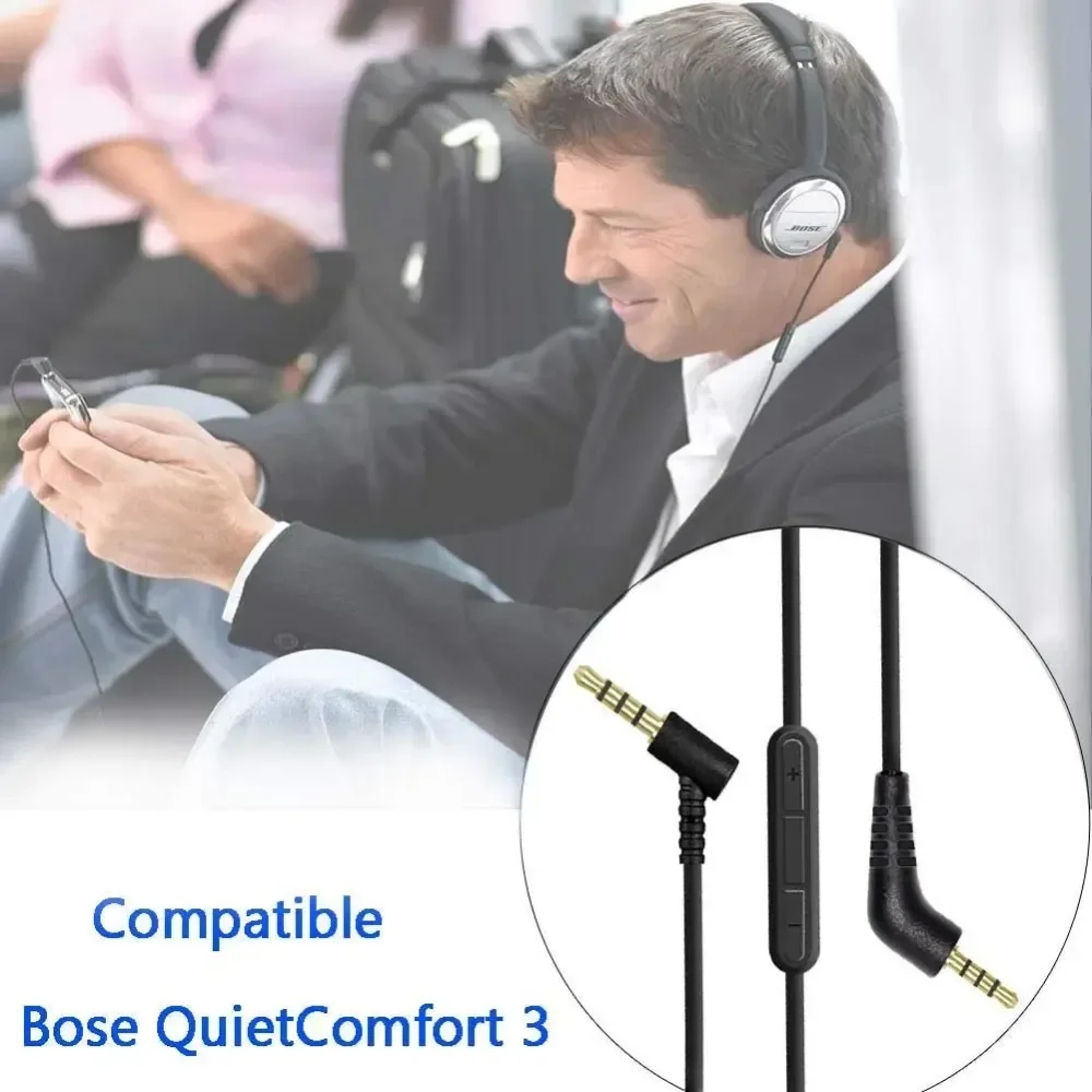 150 cm OFC 2,5 mm Ersatzkabel Verlängerungskabel Flugzeugadapter für Bose QuietComFort 3 QC3 Kopfhörer