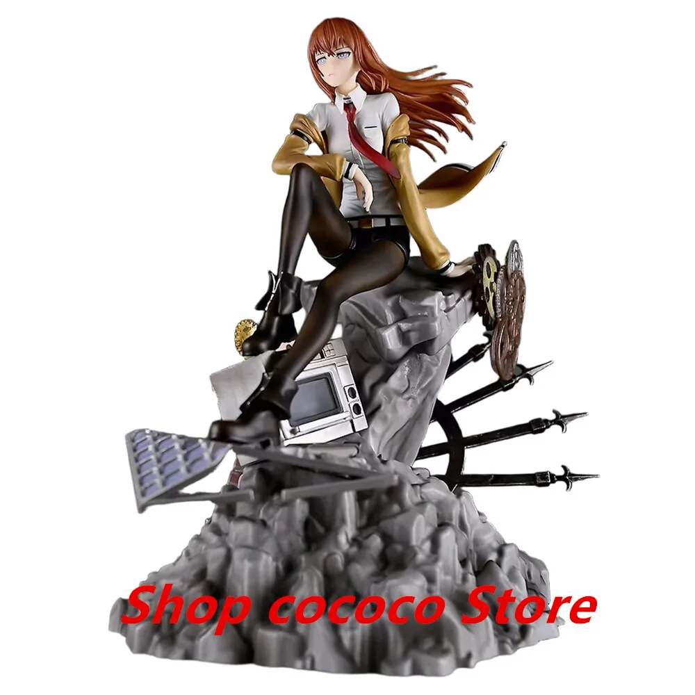 

25 см фигурка Eternal City Makise Kurisu-игра для девочек, коллекция моделей, украшения стола, куклы для детей и коллекционеров, подарок на день рождения