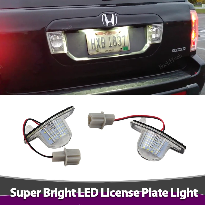 2PCS Rear Tail Number Plate Lamp Upgrade Lighting Assembly Error Free for Honda Crv Fit Odyssey Jazz Hrv Frv CR-V Stream