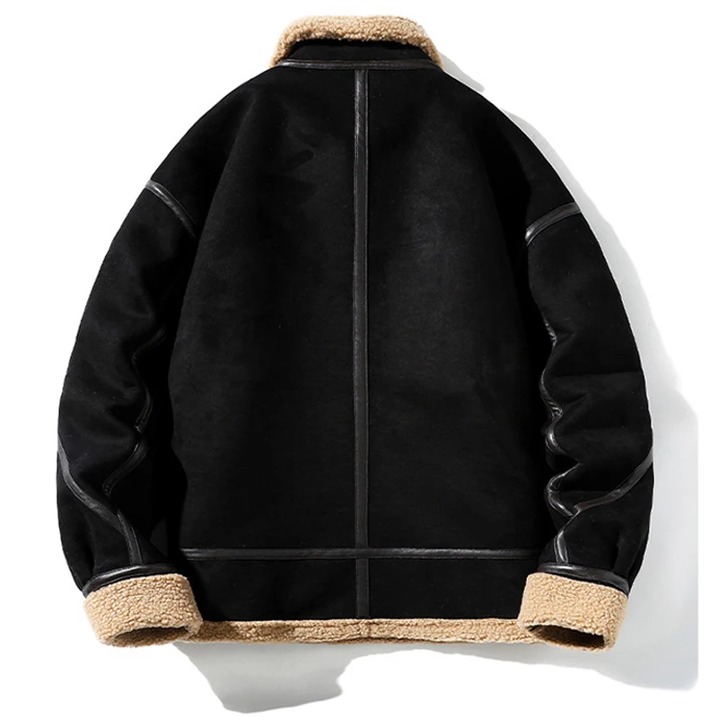 Winter Men\'s Suede Fleece Warm Padded Jacket Fashion Men Mountain Ski Windbreaker Coats Men Hiking Thermal Parka Jacket Clothing