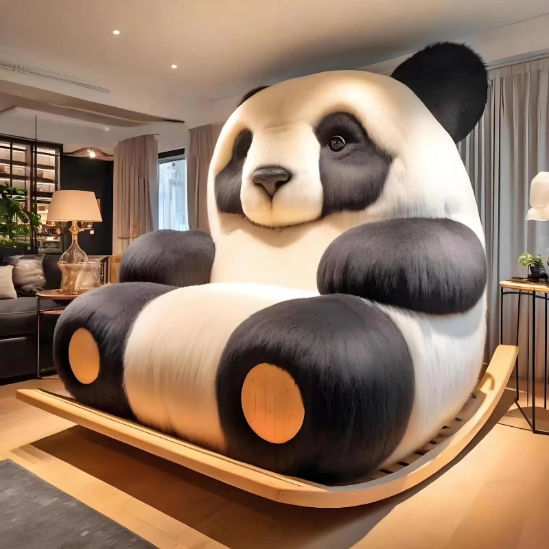 

Living room home Internet celebrity cartoon panda rocking chair lazy sofa cute cushion single chair