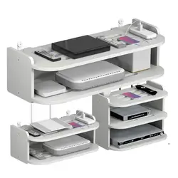 Router Storage Box Wall Mounted Projector Shelf No Drill Wireless Router Heat Dissipation Rack Multifunctional Storage Rack For