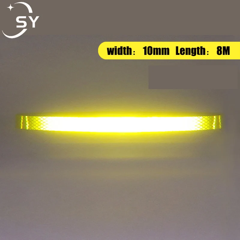 Fluorescent Reflective Tape Mountain Bike Reflective Sticker Electric Vehicle Motorcycle Car Luminous Warning Sticker 1/2cm