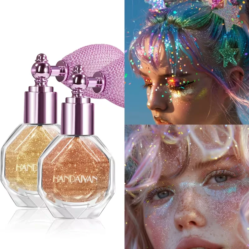 Multi-color Glitter Spray Bottle,Glitter Powder For Face,Eyes And Body,With Shiny Luster, Long-lasting Shine,Lightweight Powder