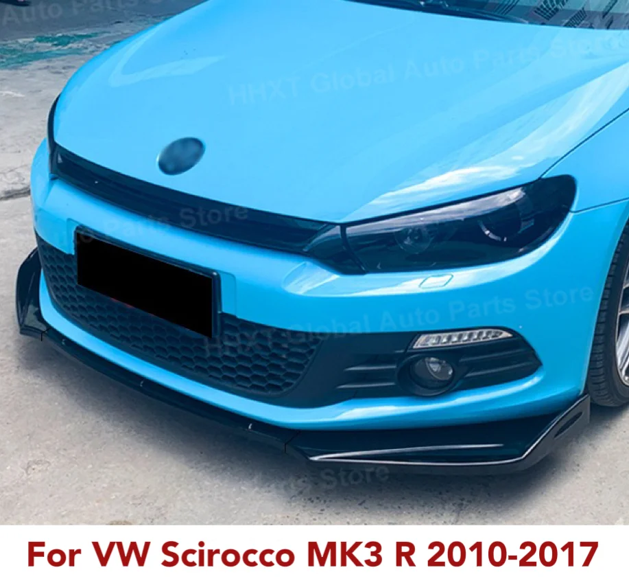 For VW Scirocco MK3 R 3PCS Car Front Bumper Lip Spoiler Splitter Diffuser Scirocco III R 2010-2017 Styling Bodykits Tuning