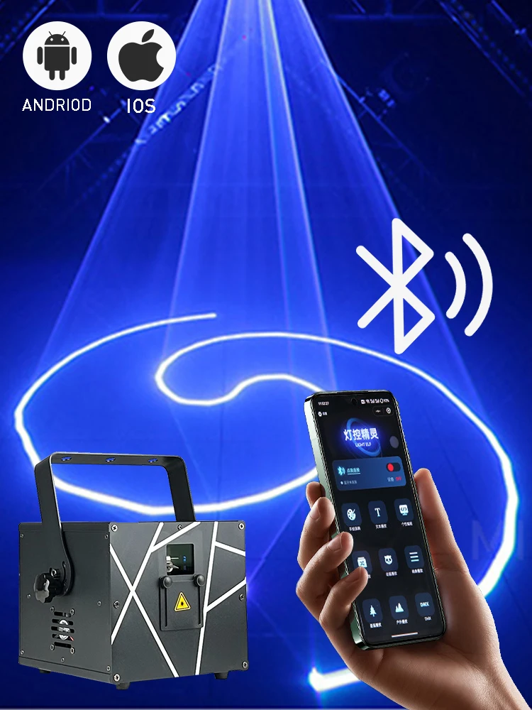 MIKOY 3 W 4 W 5 W RGB-Laserlicht mit Bluetooth, mobile App, DMX, Disco, Nachtclub, Show, Auftritt, Zuhause, Party, Hochzeit, Bühnenlicht