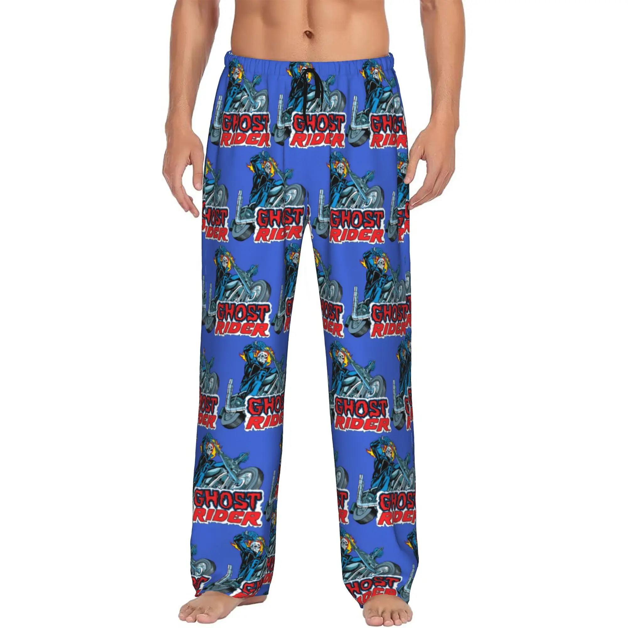 

Custom Ghost Anime Ride Pajama Pants for Men Sleepwear Lounge Sleep Bottoms Stretch with Pockets