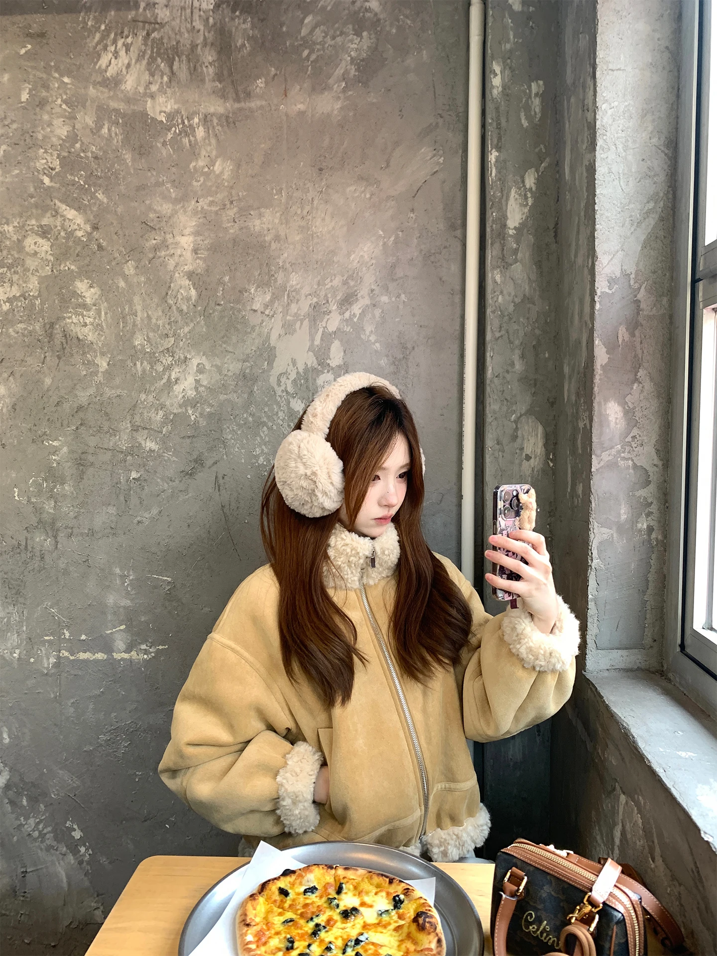 

Warm Lamb Fur Jaet Stand Collar Inteated Leather And Fur Zzhen Studio Korean Sle Autumn Winter Women's Coat Zhenzhen