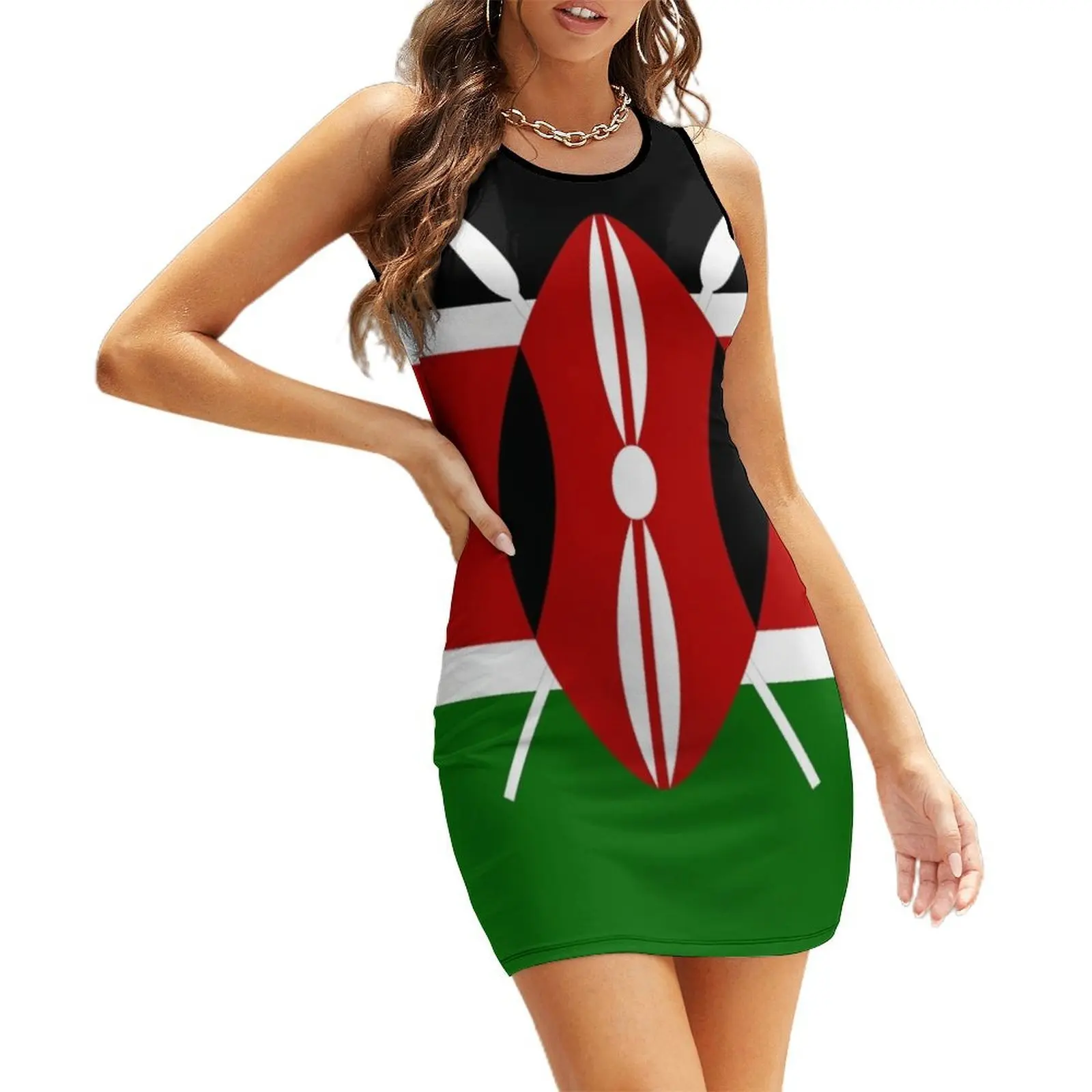 

Kenya Flag T-Shirt - Kenyan Nairobi Sticker Sleeveless Sundress dress summer 2025 women Dress women