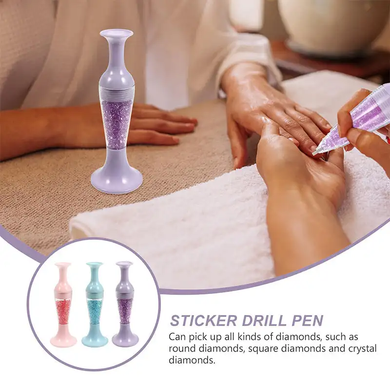 Strumento per penna per pittura con diamanti Penna per arte con diamanti Penna per trapano a punta a forma di vaso di fiori Punta per unghie Punteggiatura di diamanti per la produzione artigianale di nail art