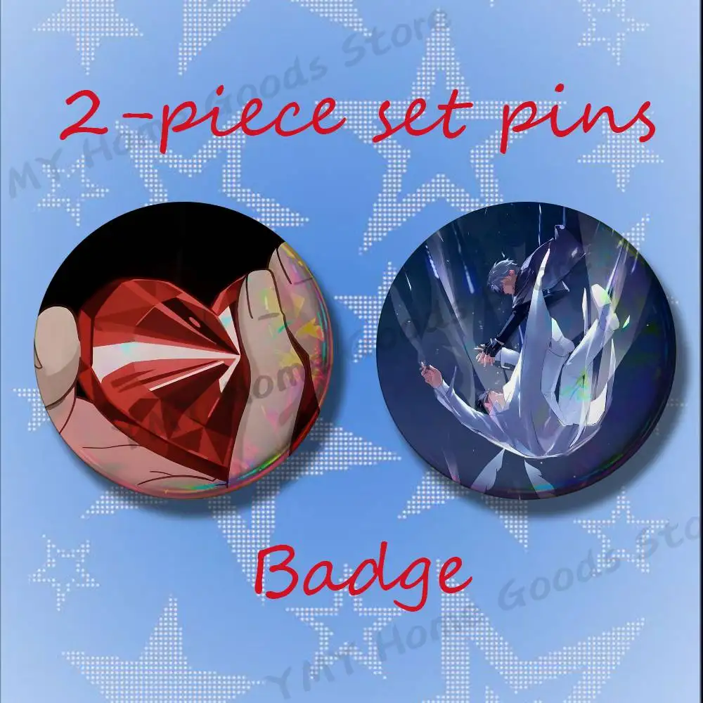 Prince The Red Ribbon I-Ivan Brooches for Backpack Accessories 25 32 44 58 75mm Round 2-piece set Free Mix