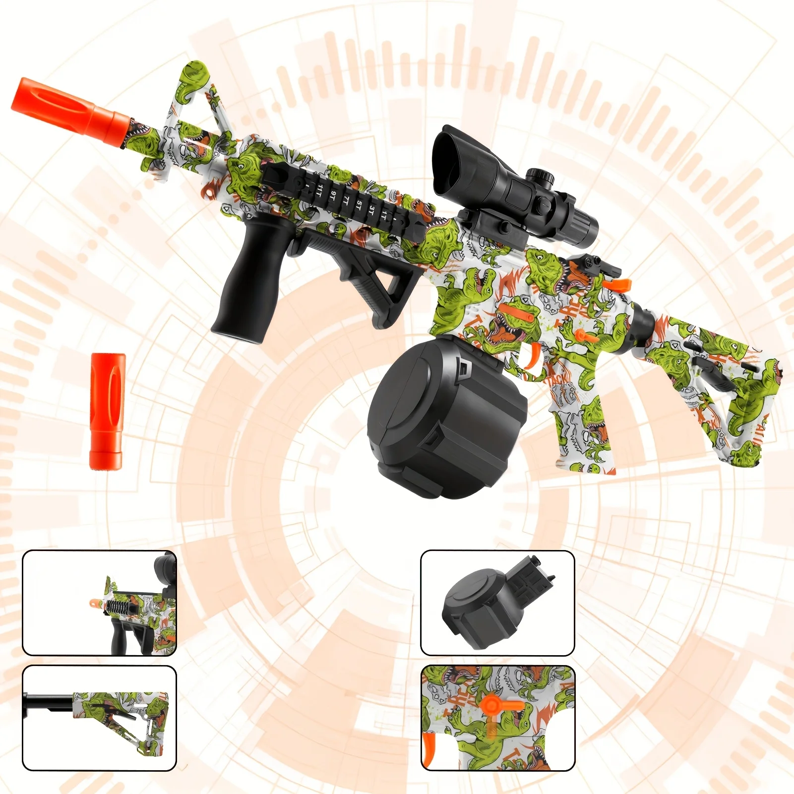 Serie di pistole giocattolo per sabbiatura di gel elettrica e manuale 2 in 1 Stili multipli Custodia per cartucce di gel ad alte prestazioni Doppia modalità