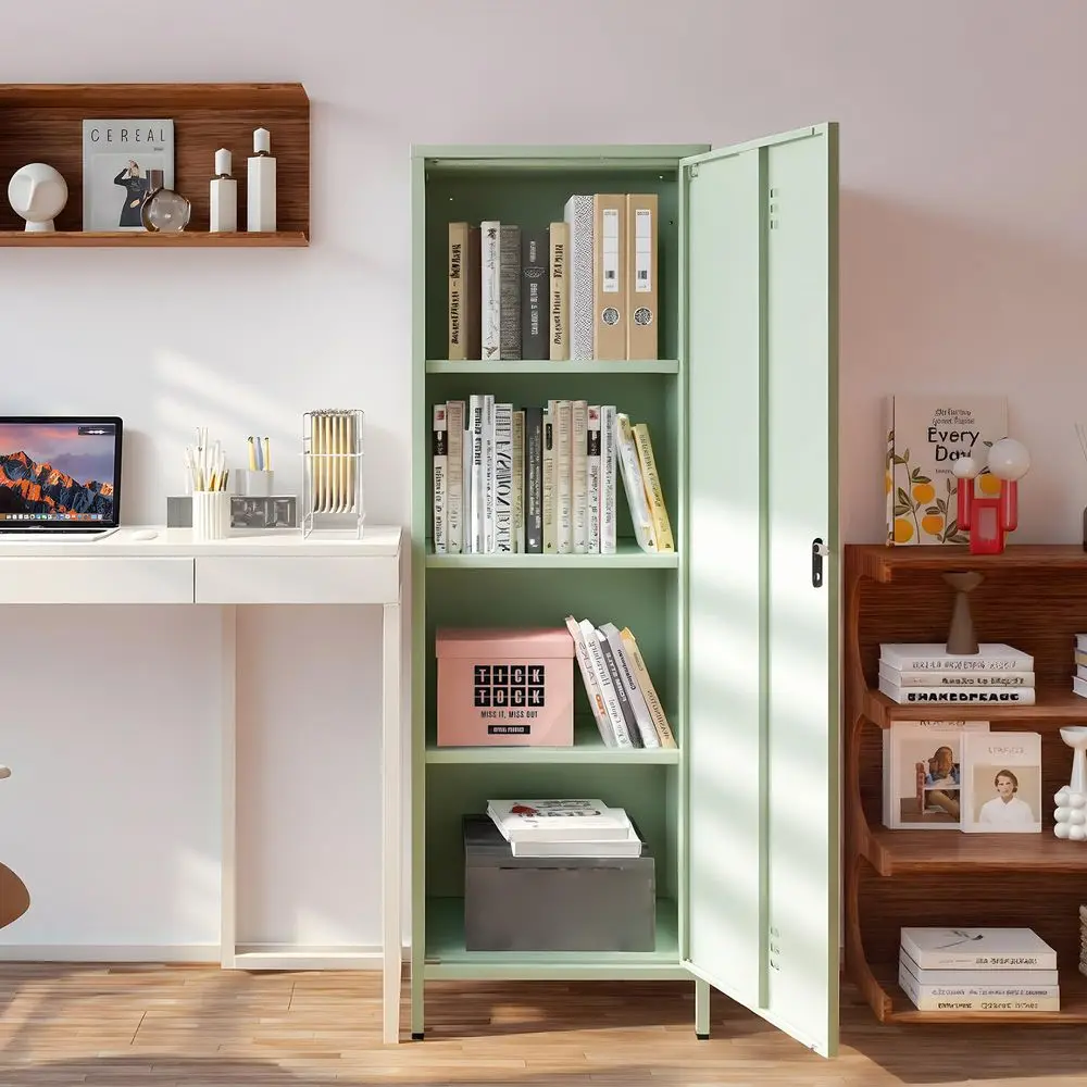 

Запирающийся детский шкафчик-органайзер с одной секцией, съемными полками и дверцей для школы, спортзала, кладовой, для безопасного хранения детских вещей