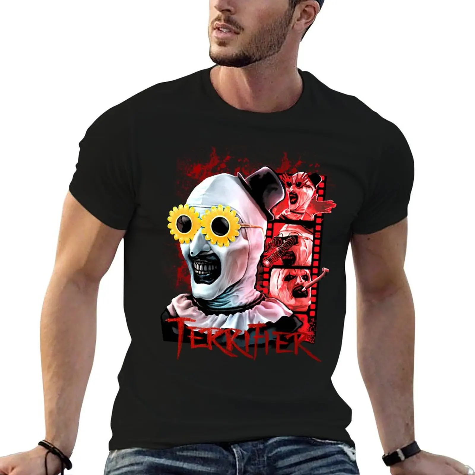 Horror Terrifier Film T-Shirt Basic Comfort Fit T-Shirt for Men