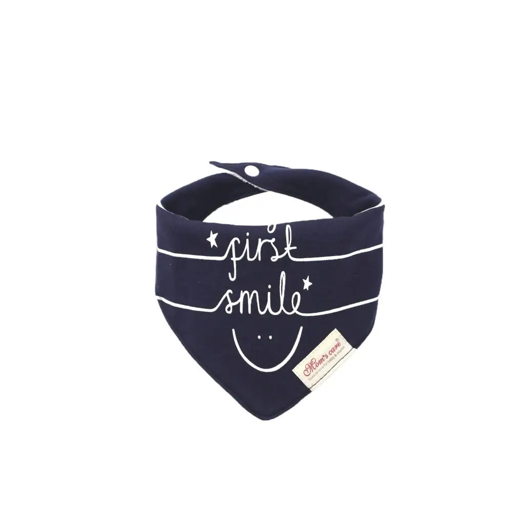 綿素材のベビーよだれかけ ストライプ柄 柔らかい質感 げっぷ拭き 漫画デザイン 三角形のバンダナよだれかけ よだれ保護