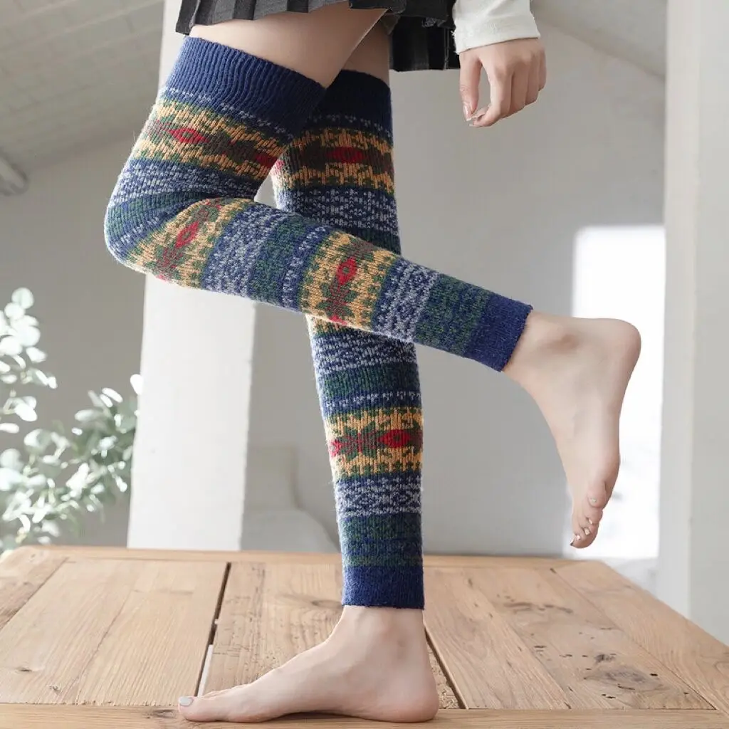 2025 New Trend Autumn and Winter Warm Over-the-knee Socks Hot Sale Simplicity Lengthened Non-slip Knee Pads Leg Cover