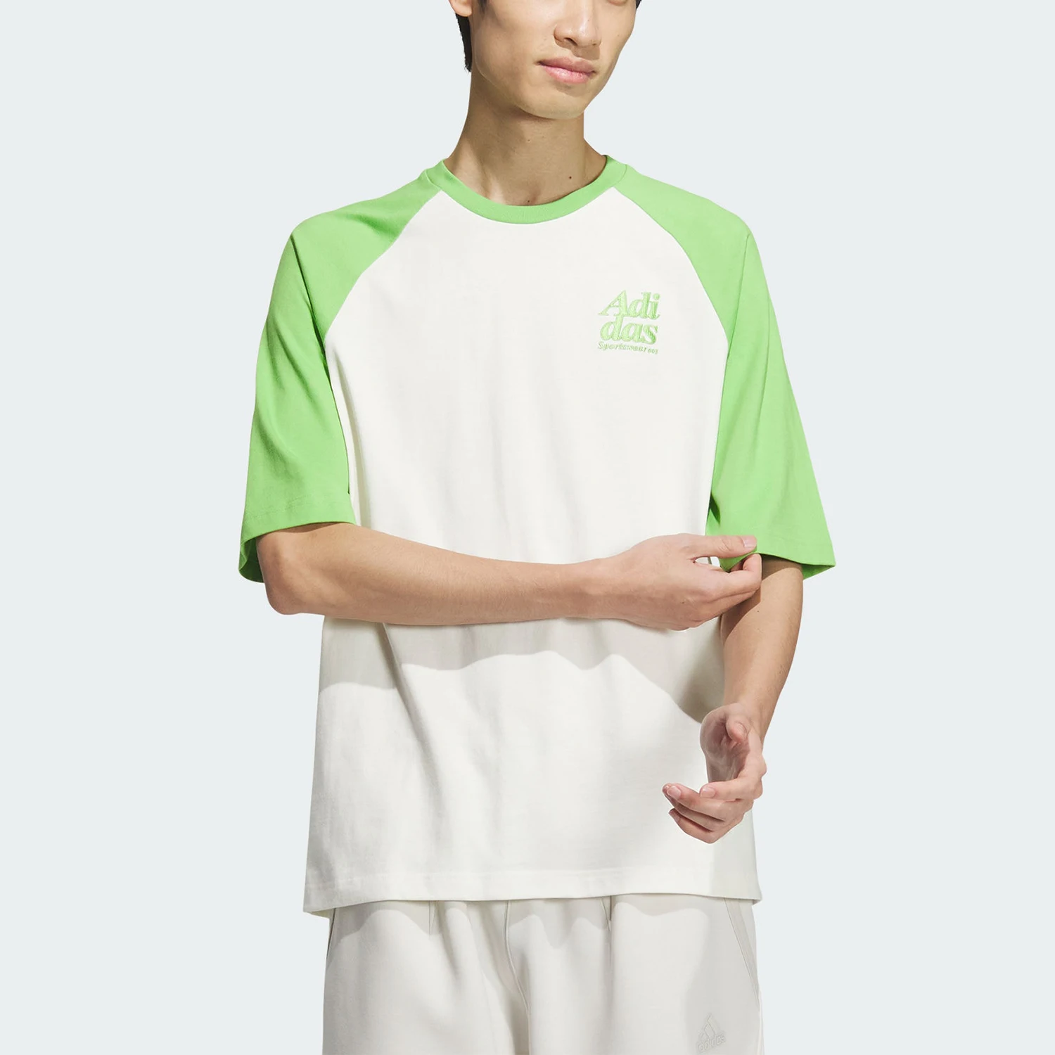 

Adidas genuine 2024 summer new men's printed knitted short sleeved T-shirt JI6855