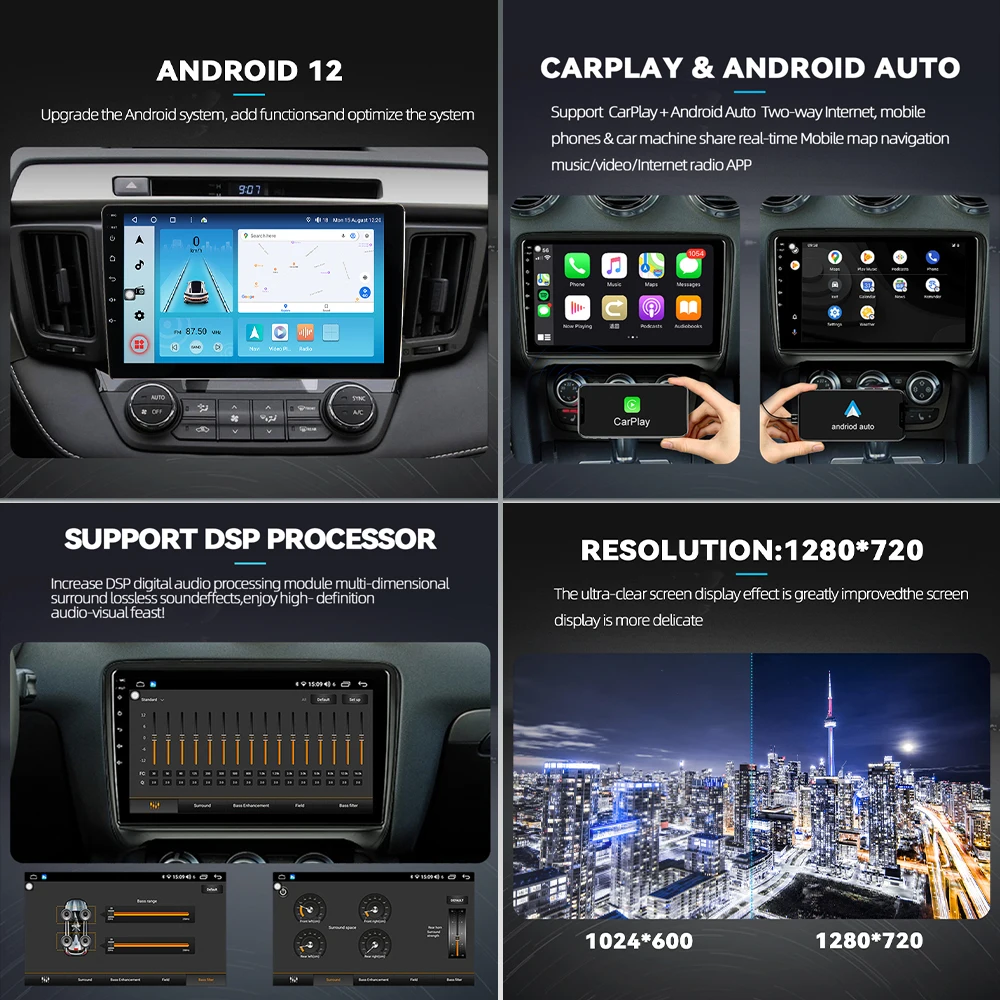Android 12 autoradio GPS Navigation lecteur DVD système Audio multimédia stéréo pour Jeep Compass 2017 avec Carplay DSP DAB
