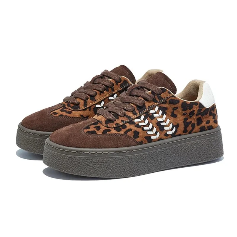 

Модные леопардовые лоферы на плоской подошве, женские высококачественные лоферы из искусственной замши с круглым носком, дизайнерская обувь на шнуровке, уютные уличные кроссовки