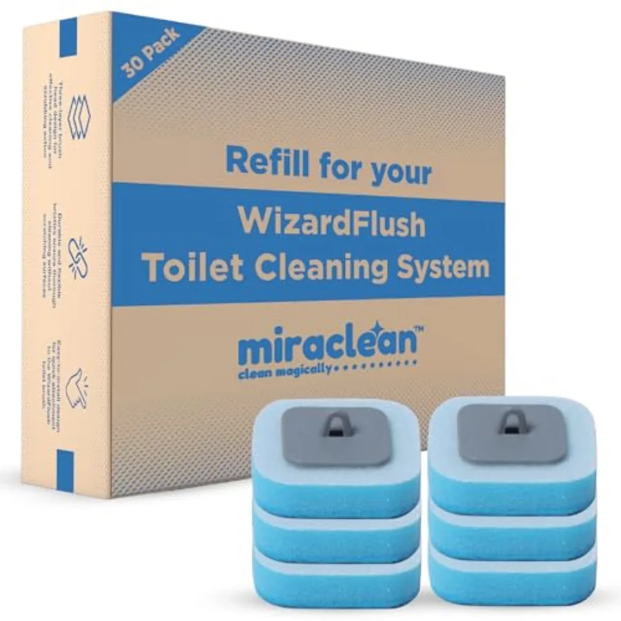 

Сменные насадки для туалетной щетки WizardFlush - Одноразовые сменные блоки для чистки унитаза - Удаляют ржавчину и налет от жесткой воды - Для чистки унитаза