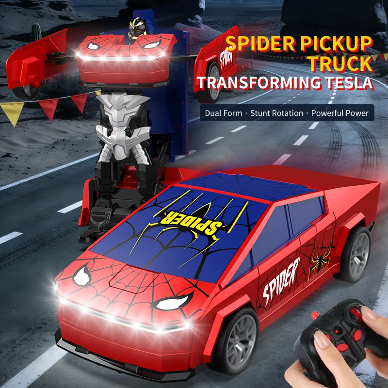 

RC Transforming Robot Car 2.4GHz Remote Control Drift Pickup Truck LED Lights One-Key Deformation 360° Toy for Kids Boys Gift
