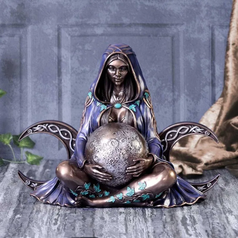 1Pcs Mother Earth Statue Gaia Goddess Resin Sculpture Crafts Garden Ornaments Gifts Home Desktop Decoration