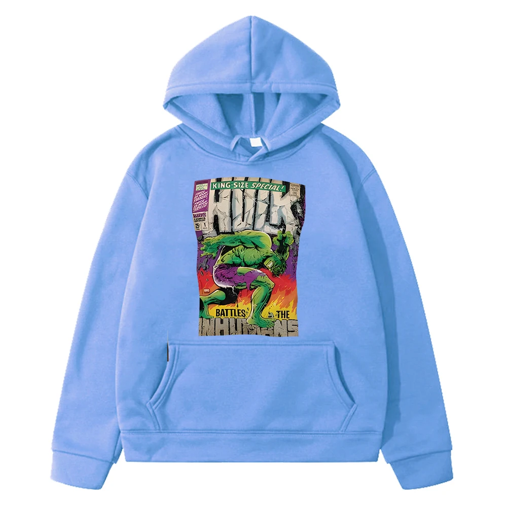 The Hulk Print anime hoodie Fleece sweatshirt boys clothes Marvel Kawaii hoodies pullover jacket y2k sudadera kids clothes girls