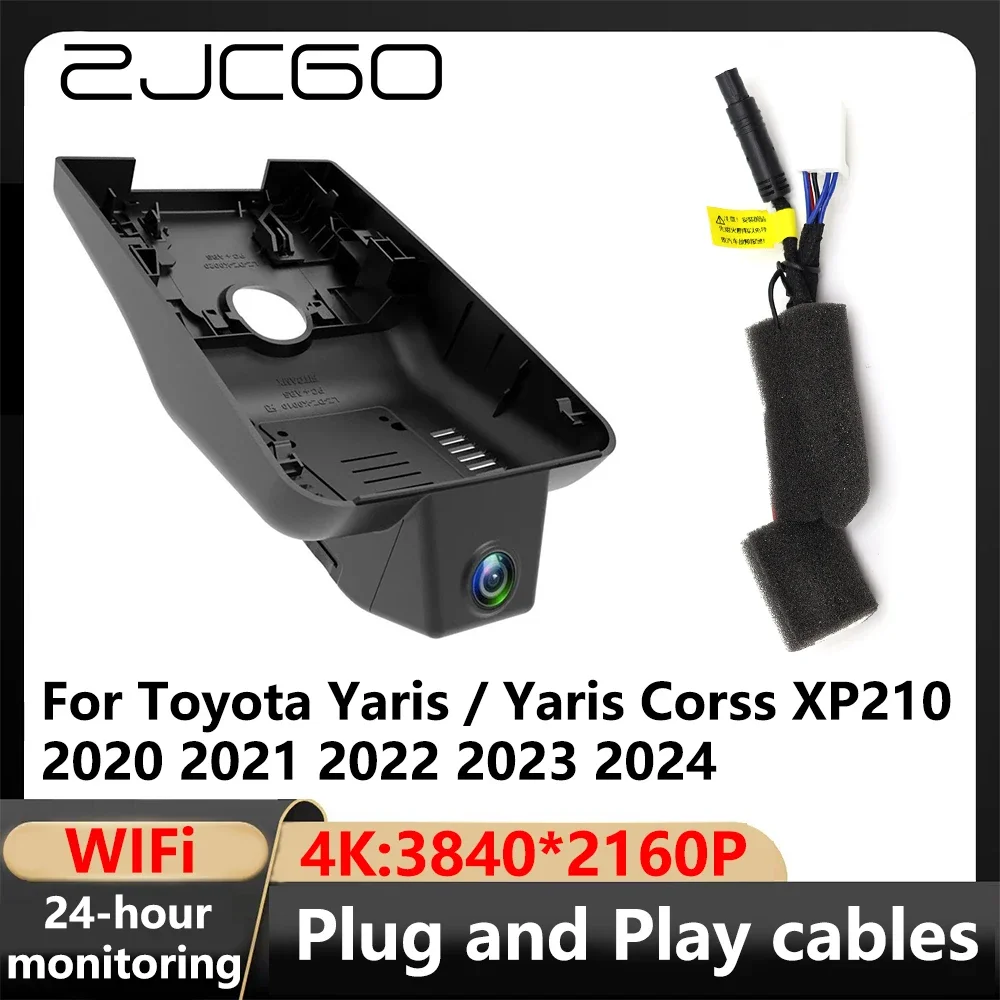 ZJCGO 4K Wifi 3840*2160 Car Camera Dash Cam Video Recorder for Toyota Yaris / Yaris Corss XP210 2020 2021 2022 2023 2024