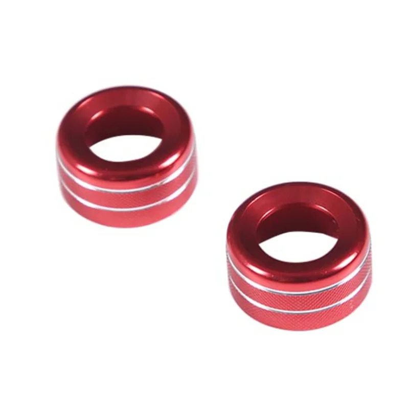 For Toyota Tundra 2007-2013 Aluminum Alloy Central Control Volume Knob Ring Cover Interior Accessories - Red