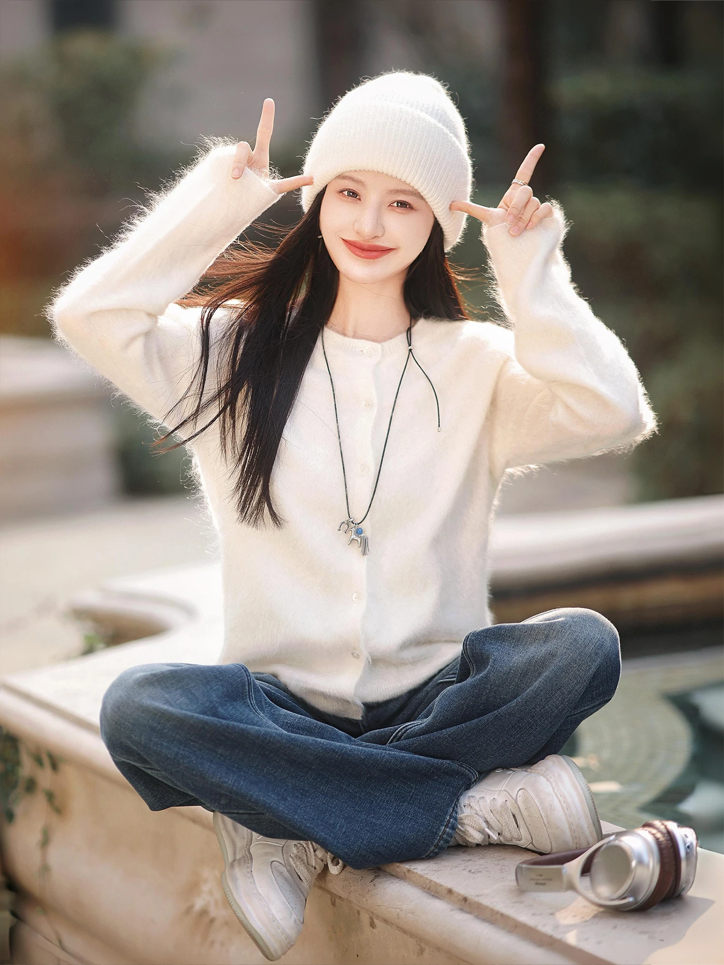 

Zhaodaxi Heavyweight "Milk Fce Sweater Cardigan" 00 Camere Fce Proc Fluffy Soft Casual Women's Knittedwear