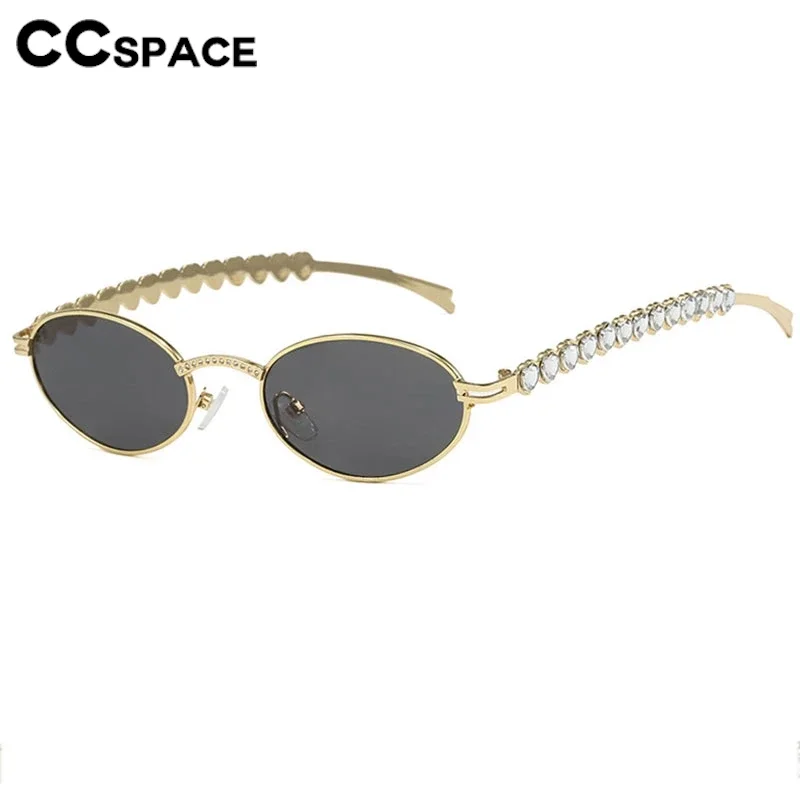 Luxury Diamond Glasses Frame Women Small Size Oval Optical Clear Glasses Female Trending Metal Suneyeglass UV400 #301400