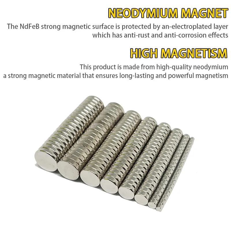 Round Magnet 2x2,3x2,4x2,5x2,6x2,7x2,8x2,9x2,10x2,12x2mm Neodymium N35 Permanent NdFeB Super Strong Powerful Magnetic imane Disc