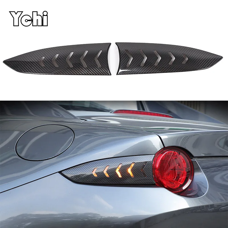 Real Carbon Fiber For Mazda MX-5 ND 2016-2024 Car Rear Tail Light Turn Signal Decorative Cover Car External Accessories