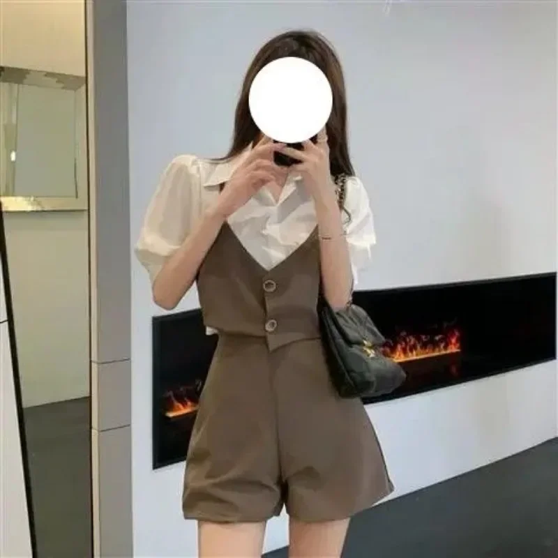 Summer Fashion 2024 Women's Short Sets 2 Pieces Two-piece Female Shorts Office Casual Kit Korean Style Promotion Outfit Tailor