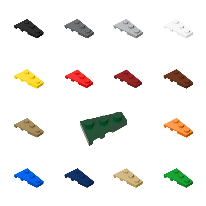 MOC 100PCS Puzzle Particle 43722 Wedge 3x2 Right Building Blocks Plate Board Brick Educational Toys Birthday Gifts Dropshipping