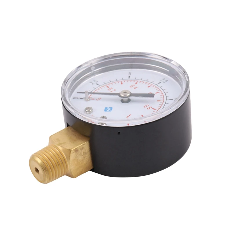 2X 0-1Bar 50Mm Water Pressure Gauge Meter 1/4 Inch NPT Thread Manometer TS-50-15Psi