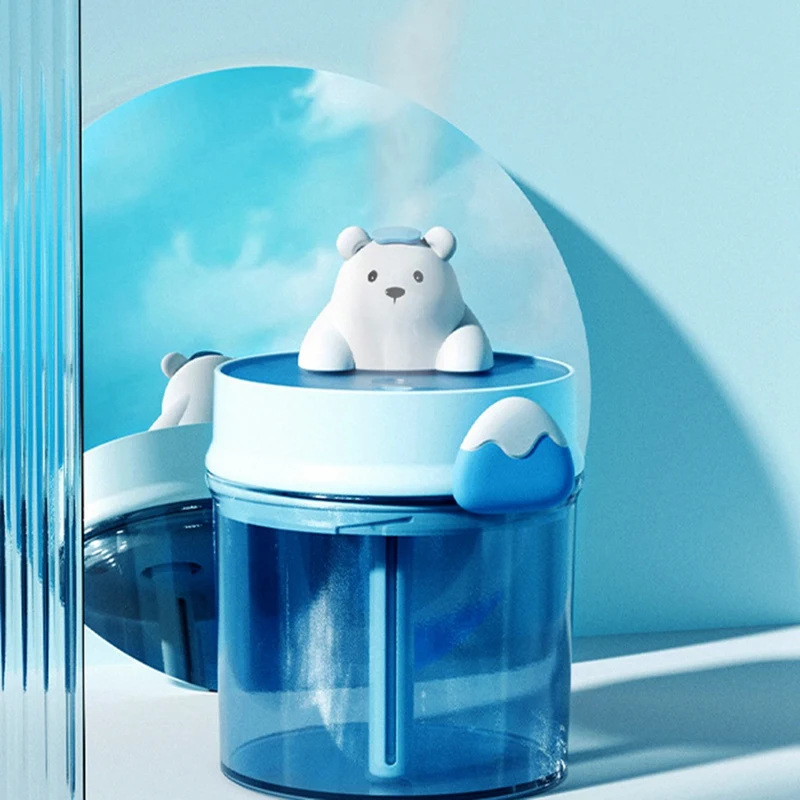 Hot Spring Bear Bathtub High Capacity Air Humidifier USB Maker Atomizer For Kids Gift Blue