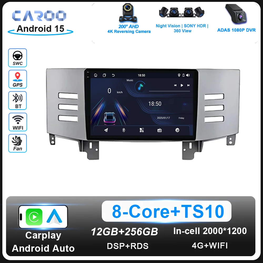 

Android 15 For Toyota Reiz Mark X 2005 -2009 Carplay Car Auto Radio Multimidia Player GPS Navigation Carplay Touch Screen WIFI
