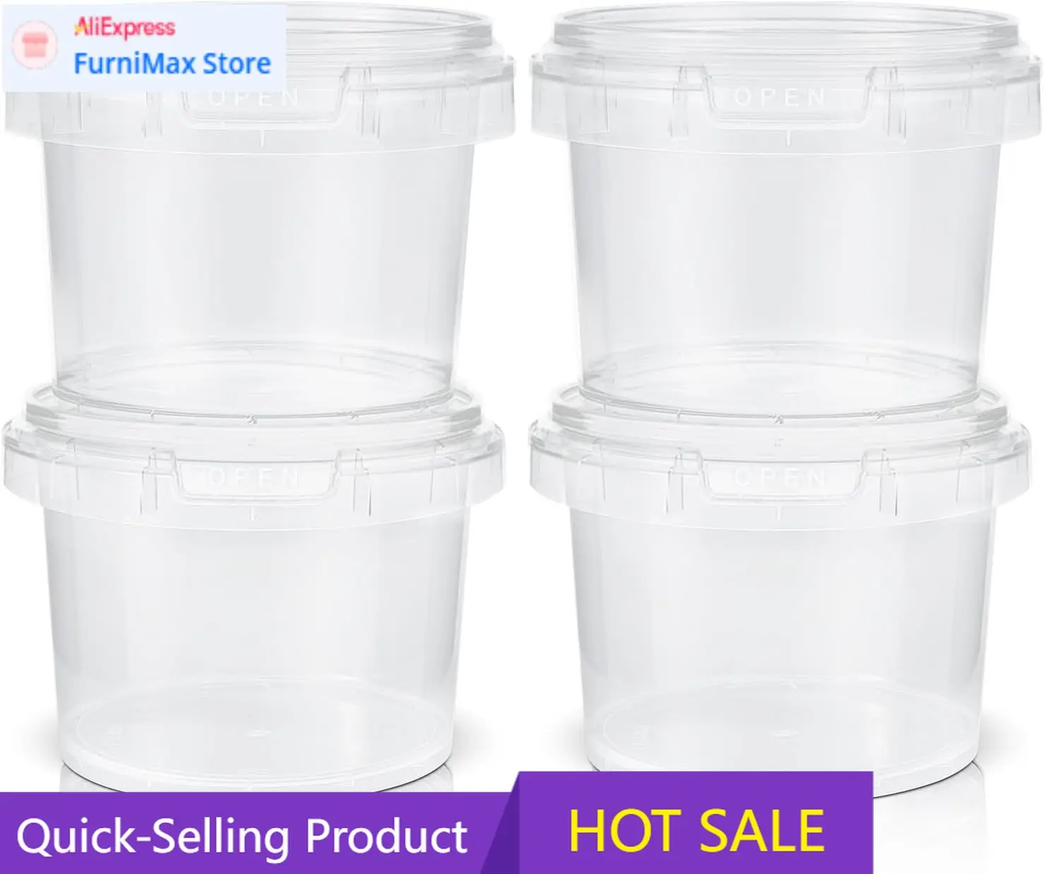 Recipientes Resistentes para Congelar Sopa, Recipientes Reutilizables de Plástico Pequeños para Almacenar Alimentos en el Congelador con Tapas para Sobras de Comida y Helado