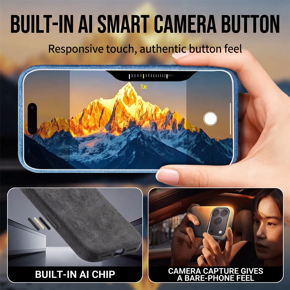 For Magsafe Case iPhone 18 17 Pro Max 100% Italian Real Alcantara Supercar Suede Leather Magnetic Anti-fall Cover