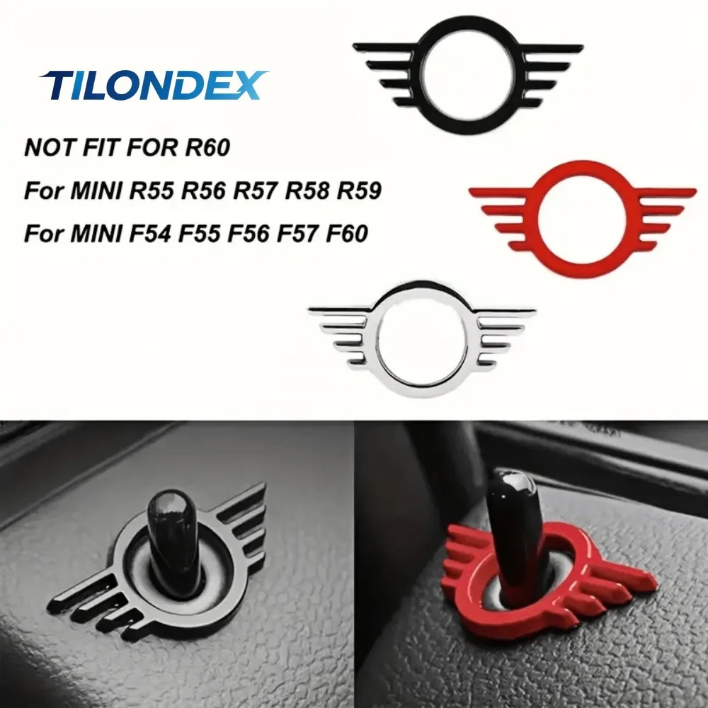 TILONDEX 2pcs Mini Cooper One S F55 F56 F57 F60 R55 R56 R57 Countryman Door Lock Pin Wing Badges Suitable for BMW
