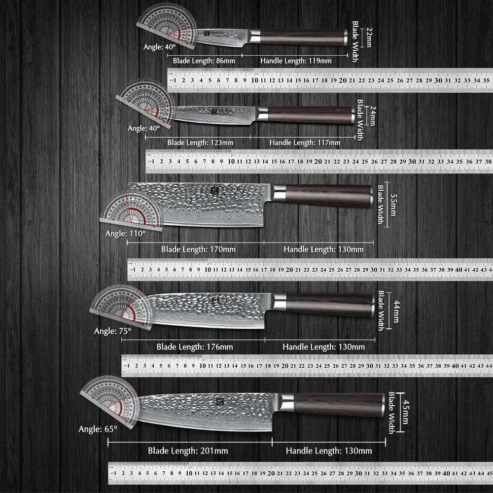 Imagem -02 - Xinzuo Peças Faca de Cozinha Conjunto Aço Damasco Chef Faca Conjunto de Aço Inoxidável Faca Utilitário Pakkawood Lidar com Talheres Slicer