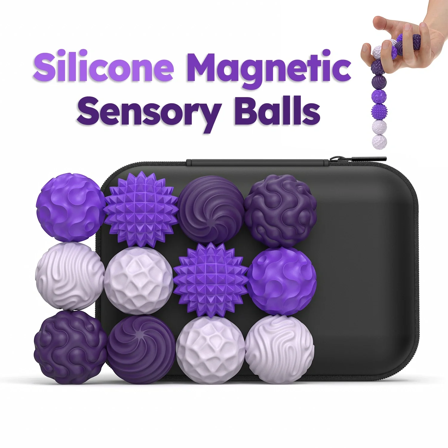 Silicone Magnetic Sensory Balls Fidget Toy Worry Balls Autism Calming Fidgeting Toys Anxiety Relief Stress Sensory Toy