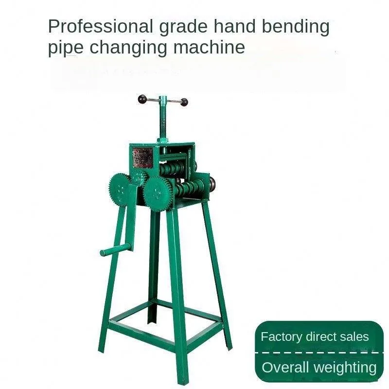 Duty Hand Operated Tube Bender With Double Lead Screw And 4 Wheels For Round Square Pipe Rolling Arc Circle Forming Machine