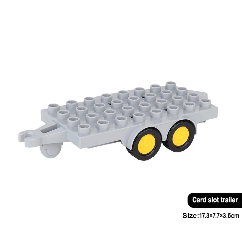 Trailer Auto Motor Boot Grote bouwstenen Collocatie Voertuigaccessoire Kid DIY Speelgoed Compatibel met Duploed Set Gift