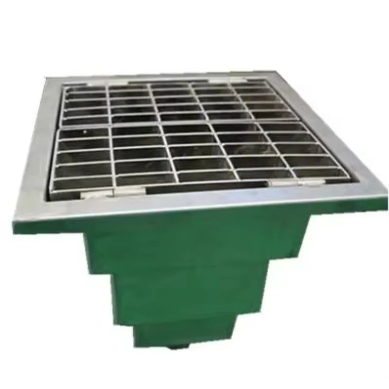 Industrial stainless steel floor drain with grille cover for food factories and humid areas