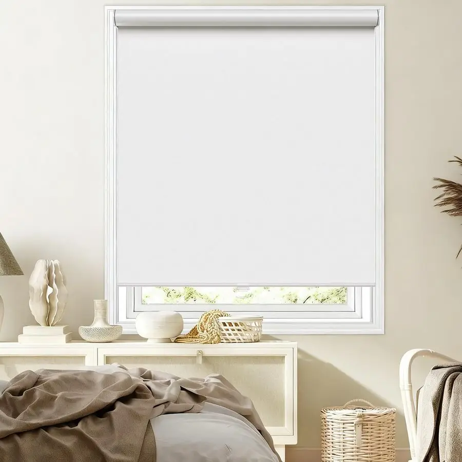 

Cordless Roller Shades Blackout Blinds for Windows Room Darkening Rolled Up Shades with Spring System, UV Protection Window Shad