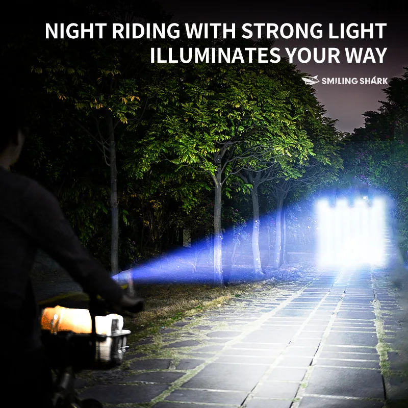 Outdoor High Brightness Riding Light Flashlight Zoom Rechargeable Super Bright Flashlight High Lumens Tactical Flashlight
